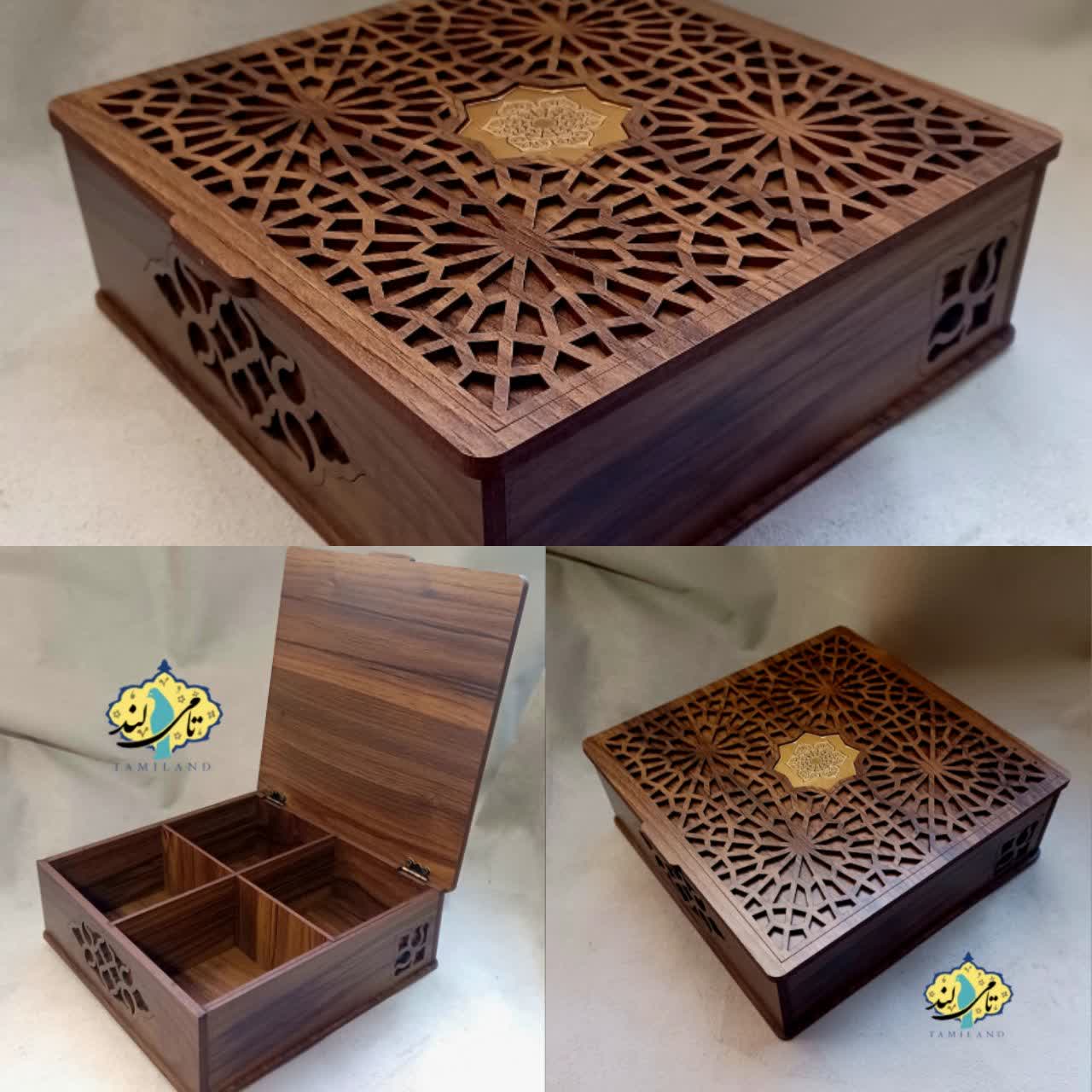 جعبه تنقلات چوبی 19 در 19 ققنوس چهار خانه