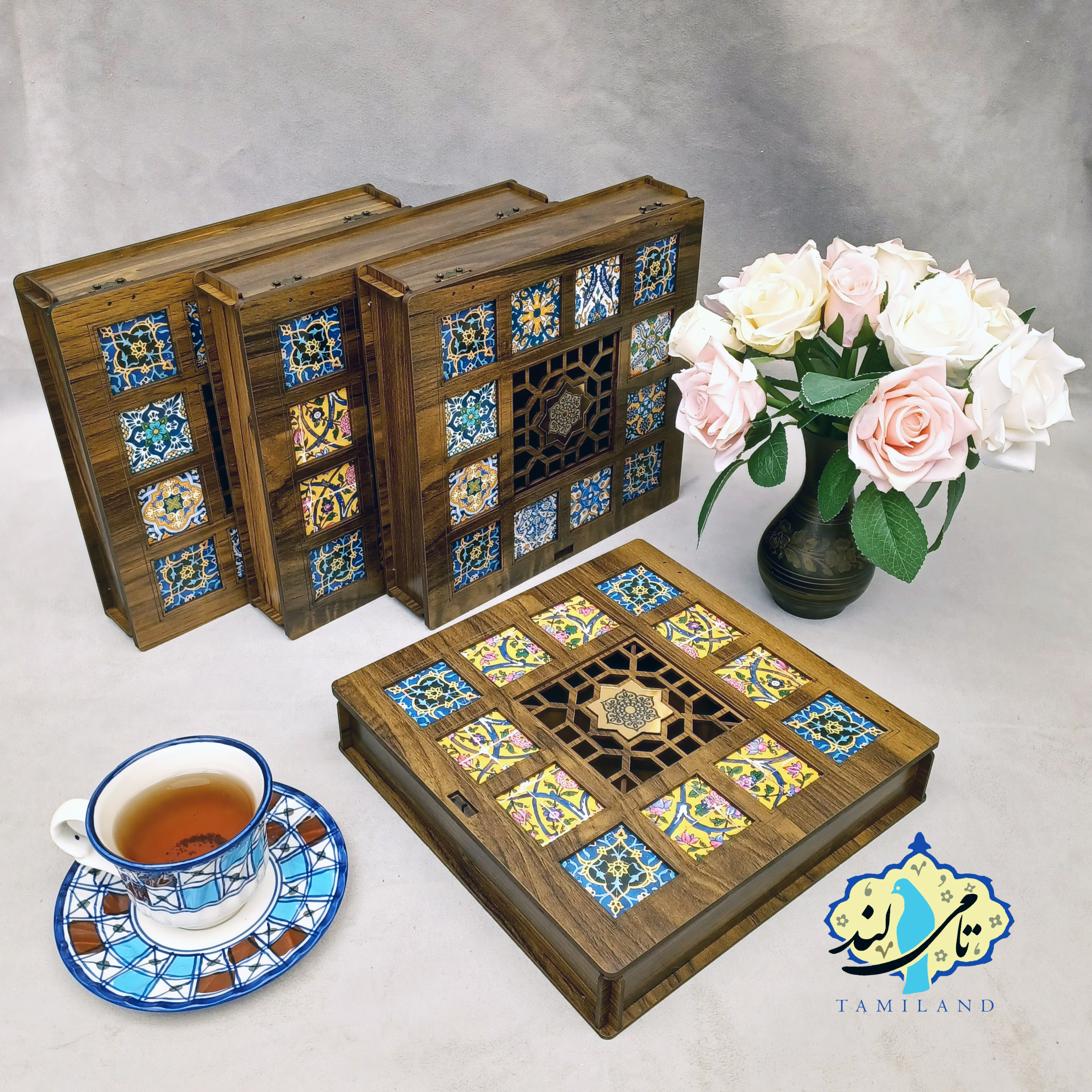 مجموعه 15 عددی جعبه 24 در 24 طرح کاشی مدل اقتصادی